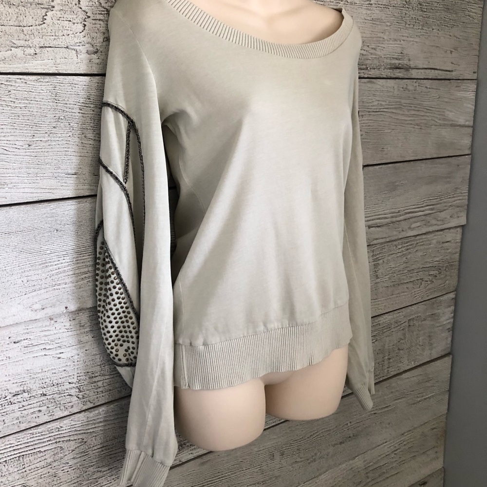Sugar Daddy Rocker Cotton Shirt with Chain & Stud Detailing Scoop neck Small